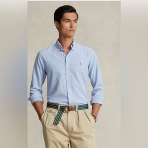 Ralph Lauren EUC Yarmouth Light Blue Men's 100% cotton dress shirt 171/2 x34